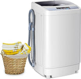 Portable Washing Machine, 12 Lbs Capacity Full-automatic Washer with 10 Wash Programs, LED Display, 8 Water Levels