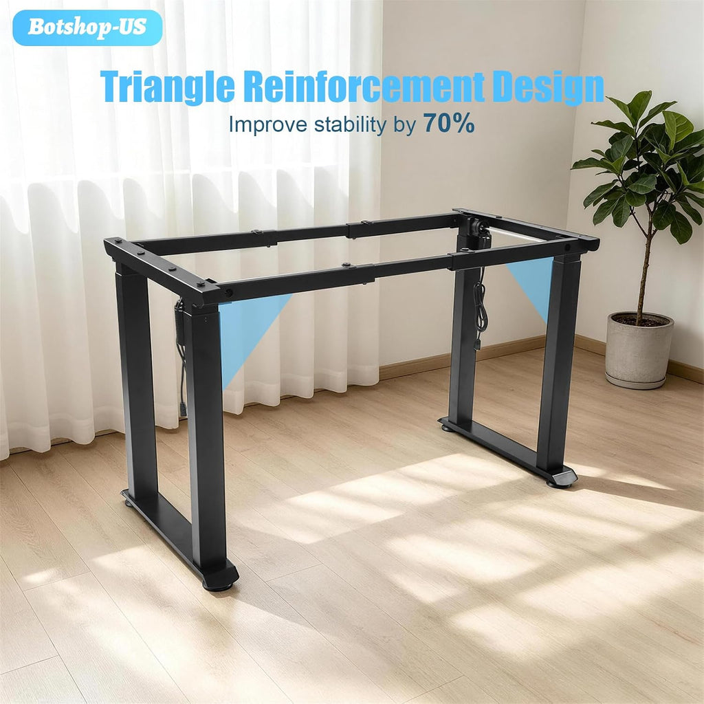 4-Leg Dual Motor Standing Desk Frame, Electric Height Adjustable Desk Legs Compatible 39"-79" Desktop, 220 Load, 3