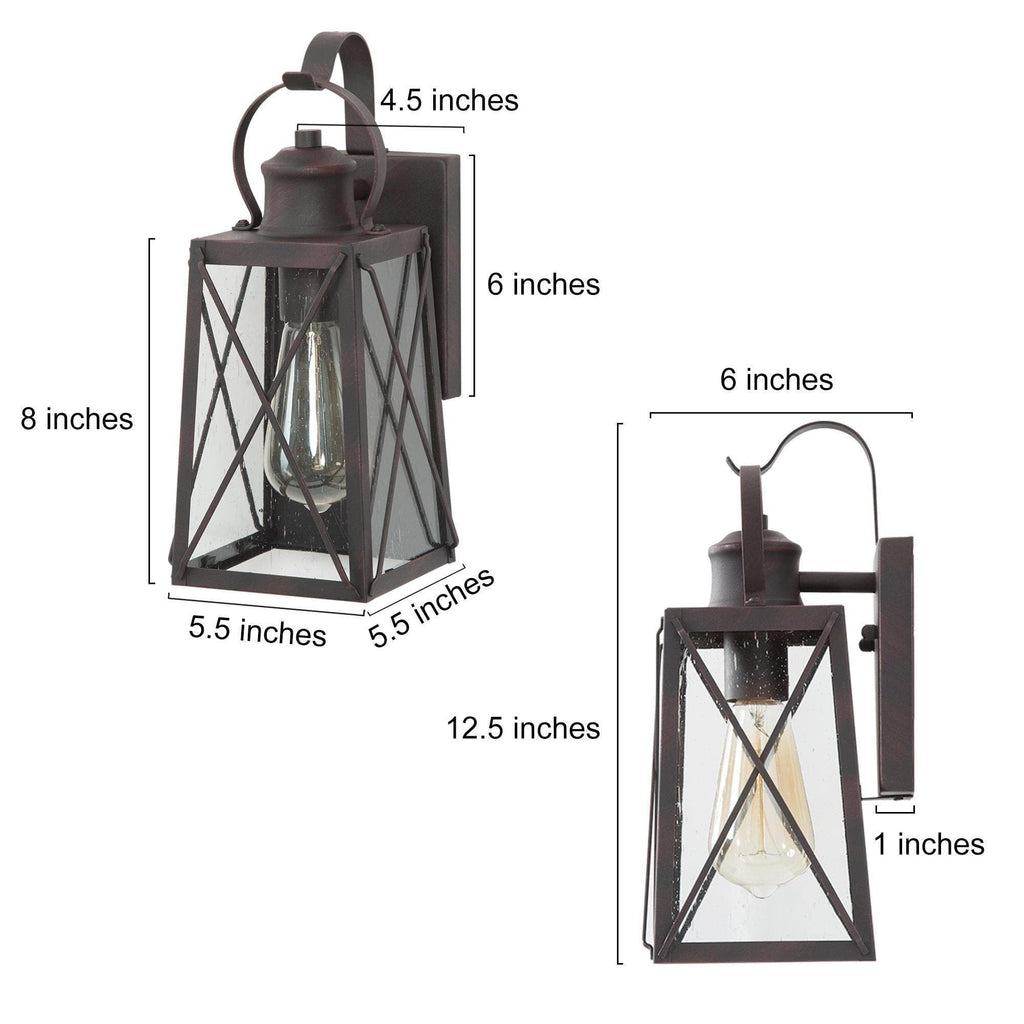 Porch Light Outdoor 1-Light Wall Lantern, Max 60W, Farmhouse Wall Sconce Exterior Wall Mount Light in Rustic Bronze