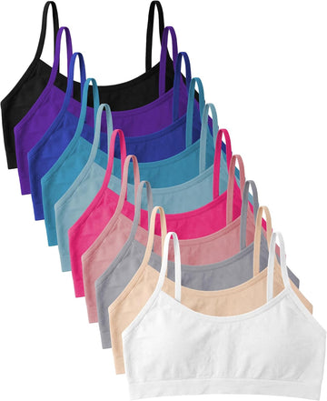 Girls Seamless Training Bra | Cropped Cami Sports Brallete for Teens | Soft & Stretch | Multi-Packs