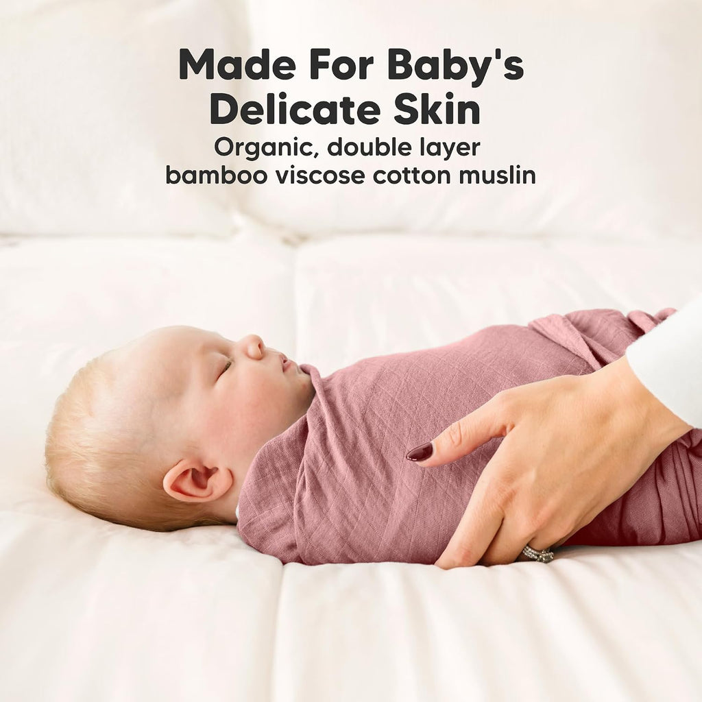 Pack Muslin Swaddle Blankets for Boys, Girls, Newborn Swaddles (Corals)