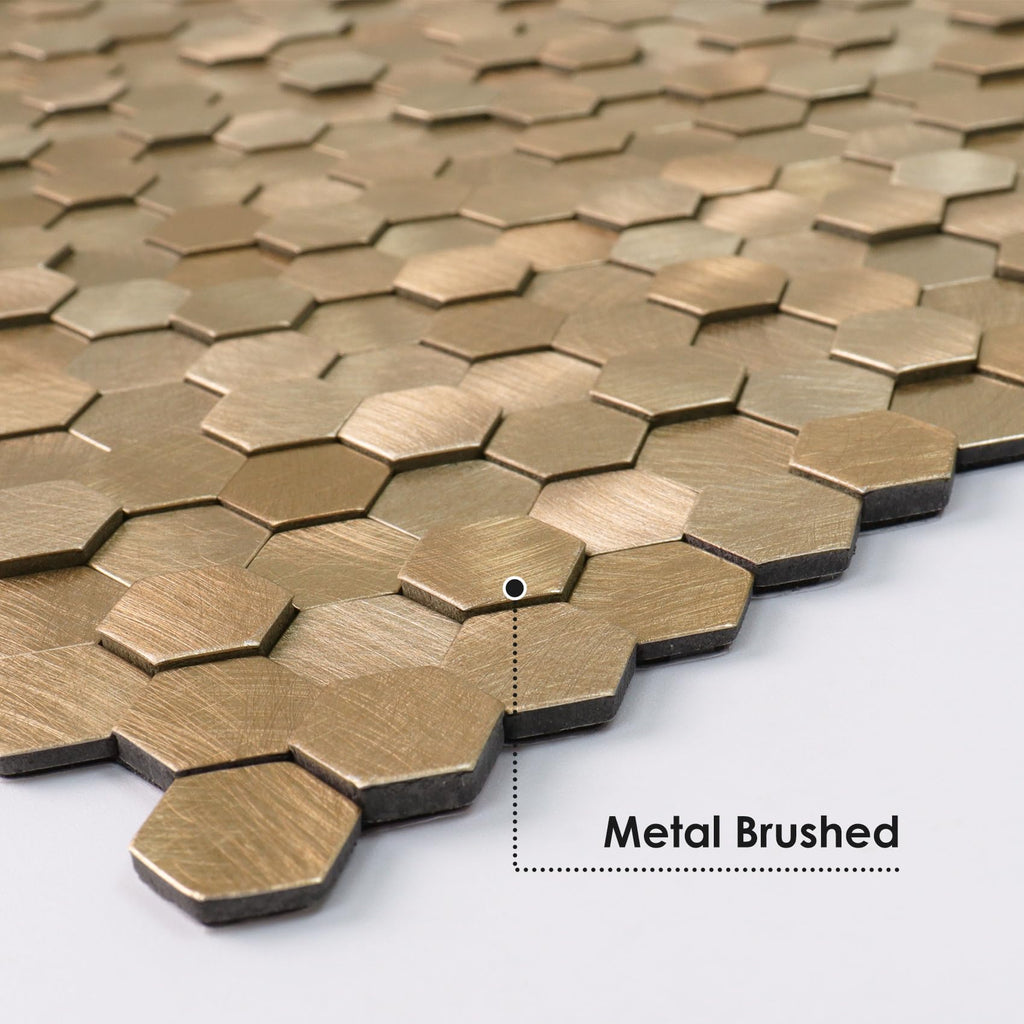 Mosaic Peel and Stick Backsplash Tiles, 8 Sheets, Copper
