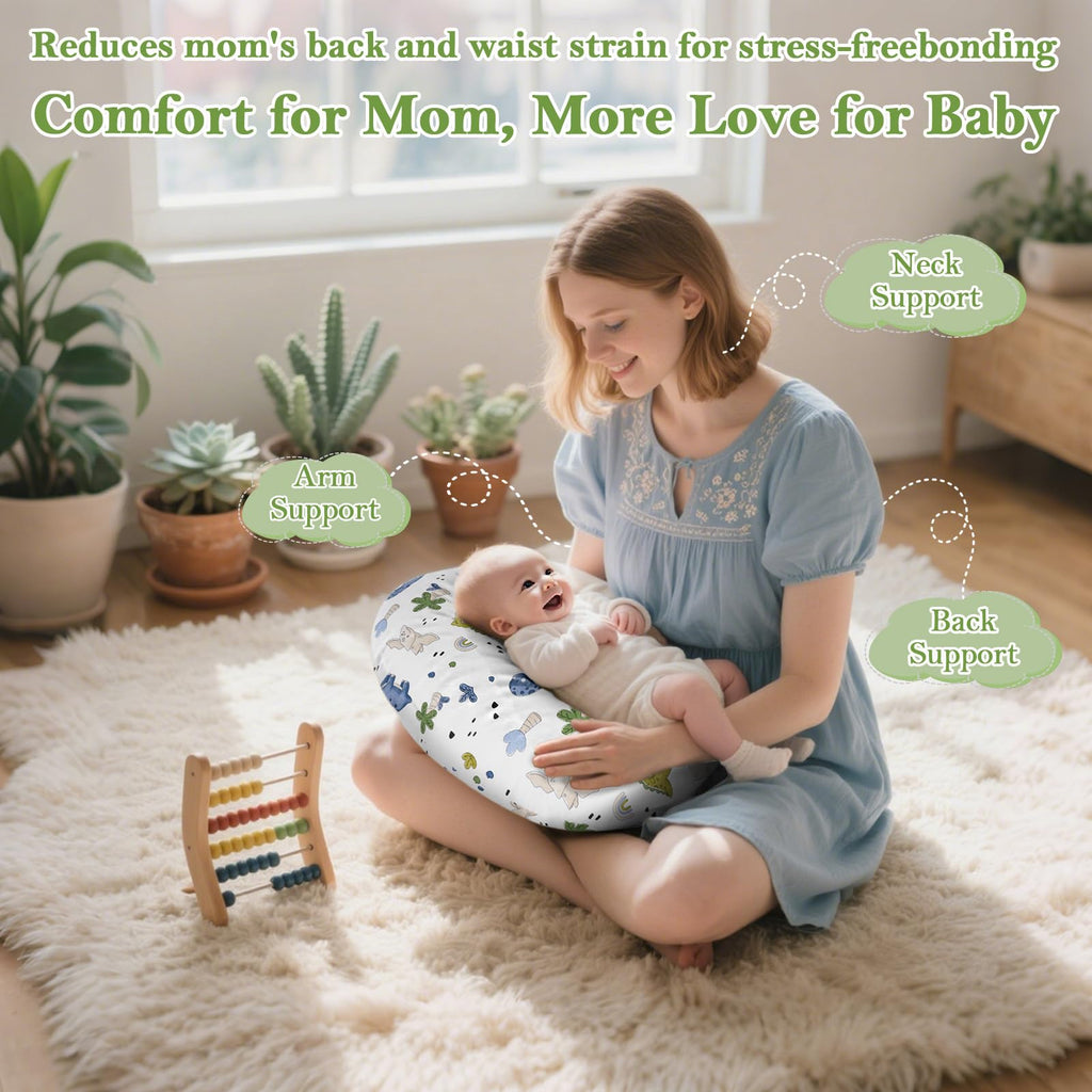 Nursing Pillow & Breastfeeding Pillow - Ergonomic C-Shape for Breastfeeding & Bottle Feeding, Standard Size
