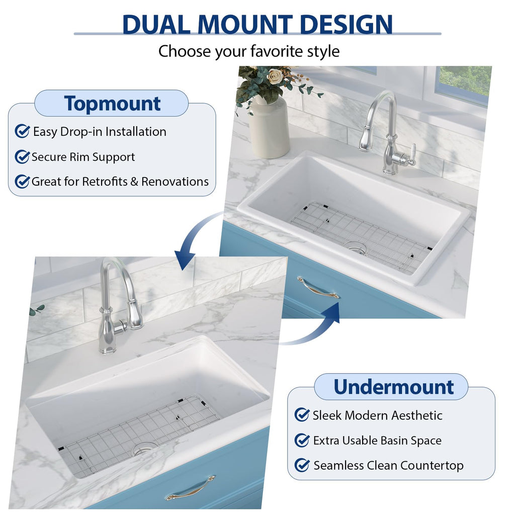 30 Inch White Undermount Sink Fireclay 30x18 Inch White Kitchen Sink Dual Drop in & Undermount Kitchen Sinks Single