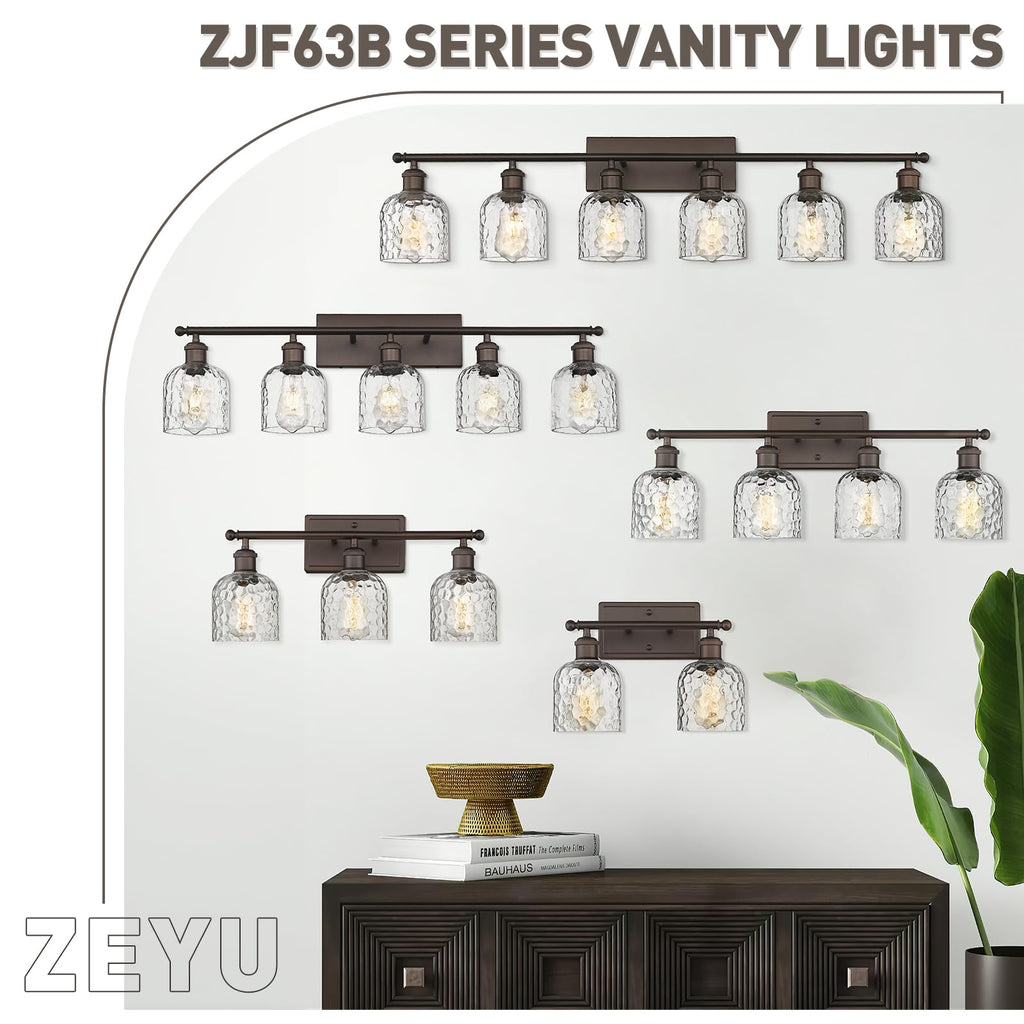 35 Inch Farmhouse Bathroom Lighting Fixture, 5-Light Bathroom Vanity Light, Oil Rubbed Bronze Finish with Clear