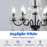 E12 Candelabra LED Light Bulb, Chandelier Light Bulbs Daylight White 5000K, B11 Clear LED Filament Candle Bulbs