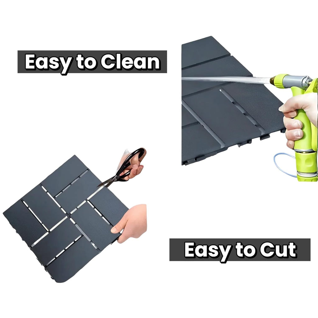 Plastic Interlocking Deck Tiles (44 PCS), 12x12 Inches Waterproof Outdoor Patio Flooring, Easy Snap Balcony Floor Tiles