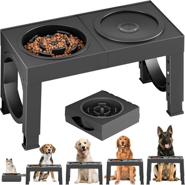 Elevated Dog Bowls Large Breed Raised Dogs Bowl Stand Large/Medium Sized Dog Slow Feeder Dogs Bowls Food Water Stands