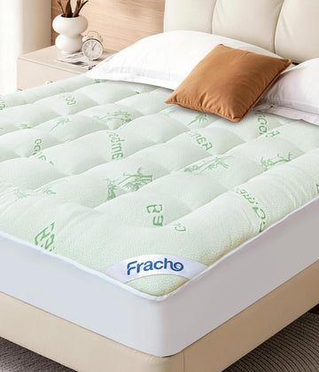 Ultra Soft Mattress Topper King Size - Cooling Mattress Topper with Rayon Made from Bamboo Cover - 1000GSM Plush