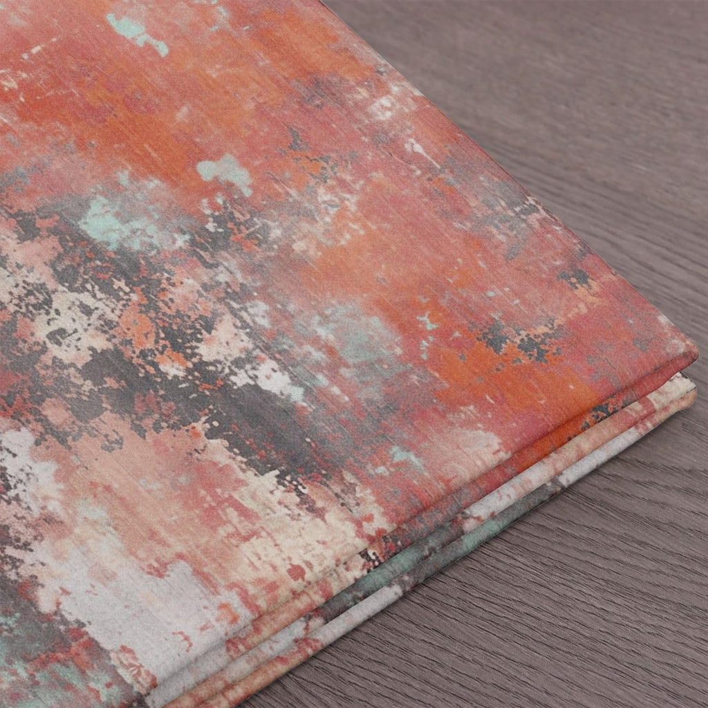 Watercolor Burnt Orange Fabric by the Yard, Modern Abstract