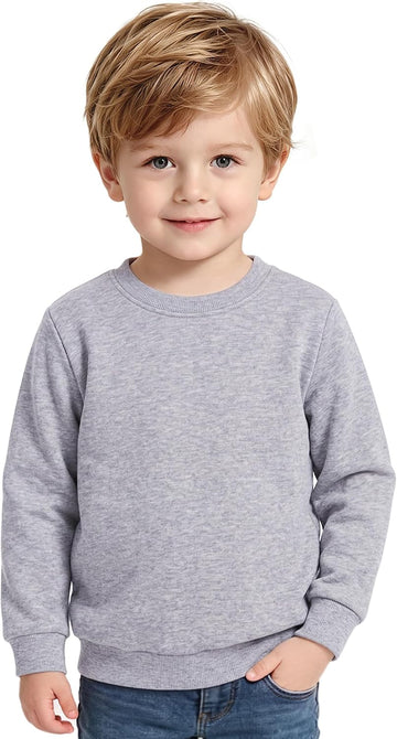 Toddler Boy Fleece Sweatshirt Long Sleeve Crewneck Shirt