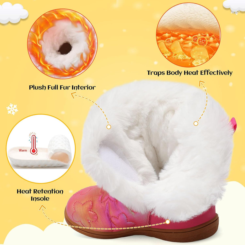 Boys Winter Snow Boots Little Kids Warm Fur Lined Ankle Boots