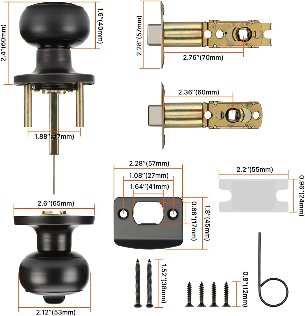 6 Pack Oil Rubbed Bronze Door Knobs Interior