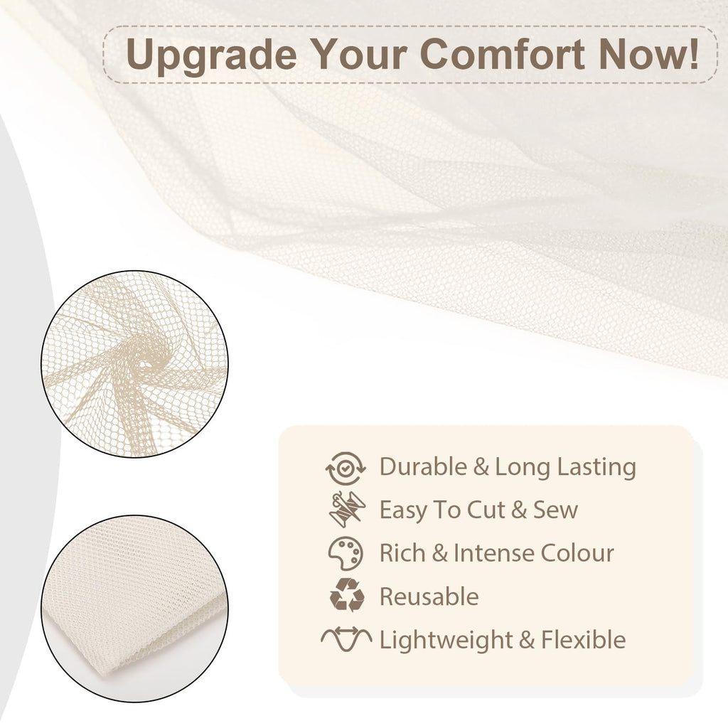 59" x 72"(2 Yards) White Mesh Fabric