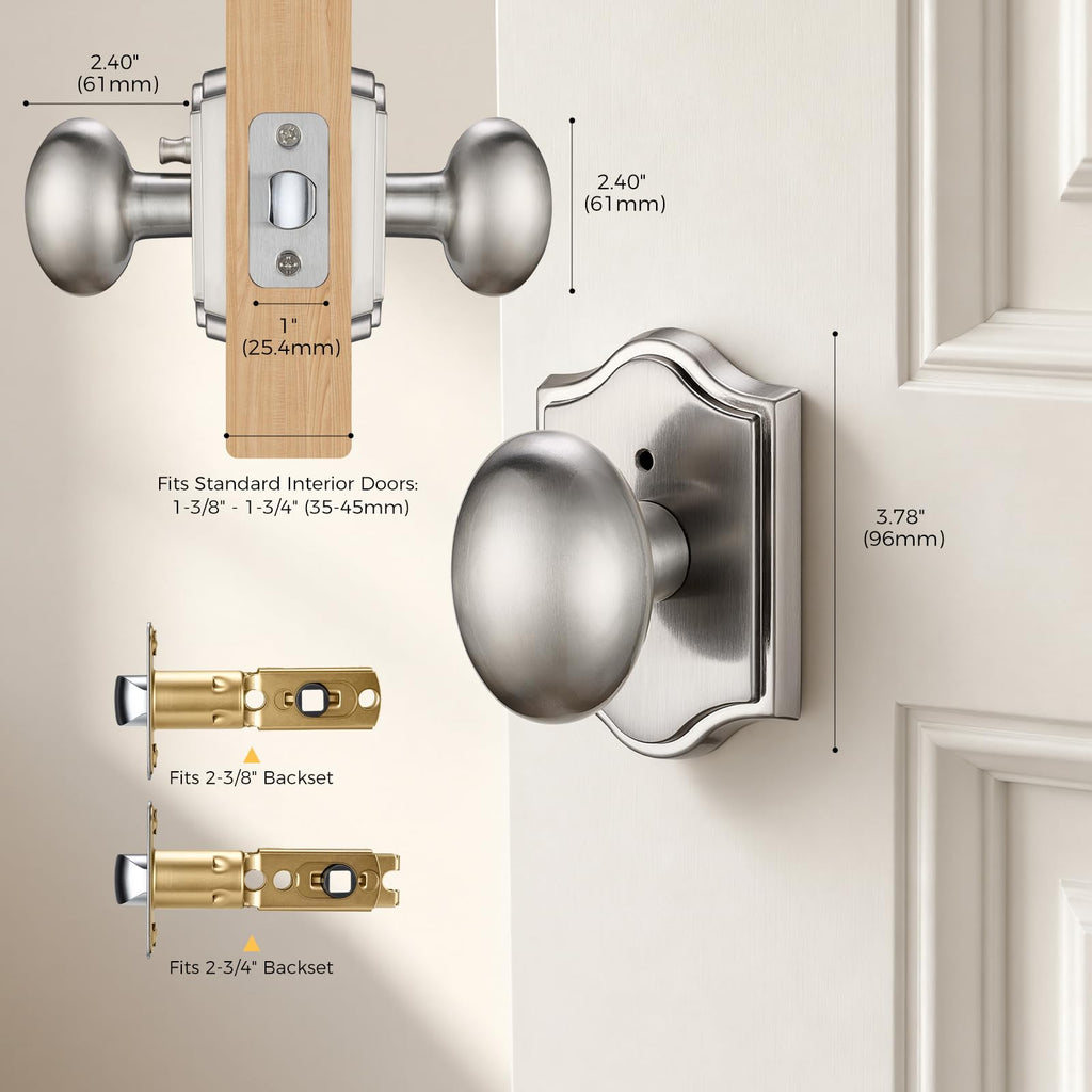 Satin Nickel Oval Privacy Door Knob