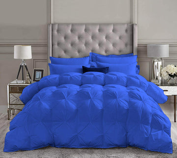5 Piece Pinch Pleated Comforter Set Premium 1000 Thread Count 100% Egyptian Cotton Super Soft (Super King Size Royal