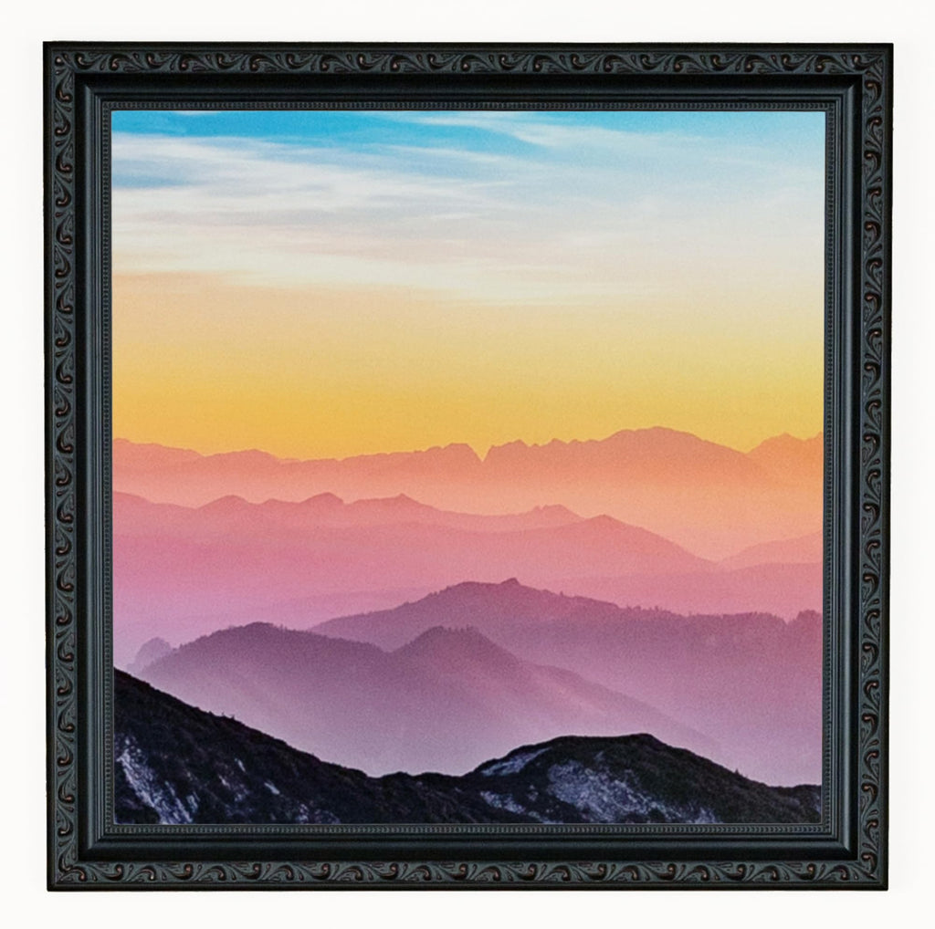 12x18 Inch Black Picture Frame, This 14 Inch Custom Poster Frame is Black with Beads - Comes with Economy Acrylic and