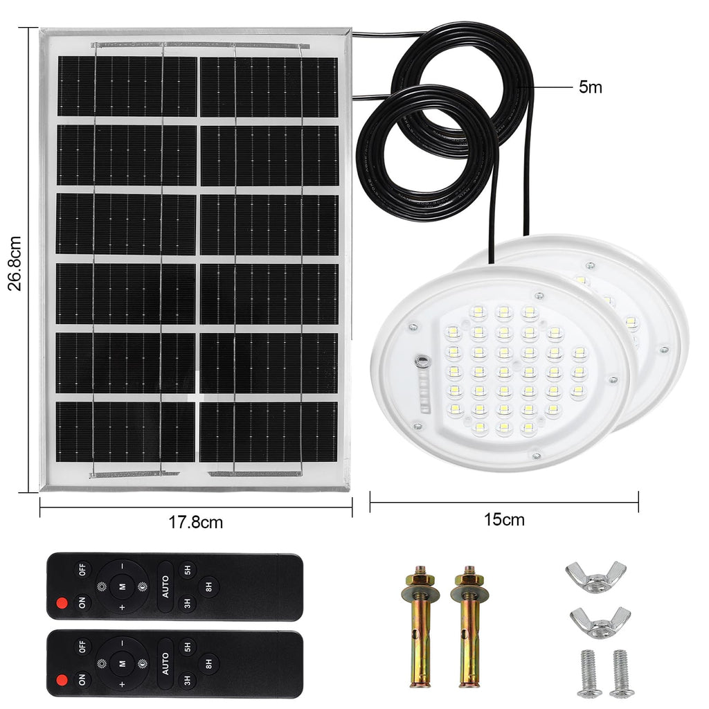 Solar Pendant Light Shed Light Lighting Day and Night Auto Dusk to Dawn Solar Light Indoor and Outdoor with Remote
