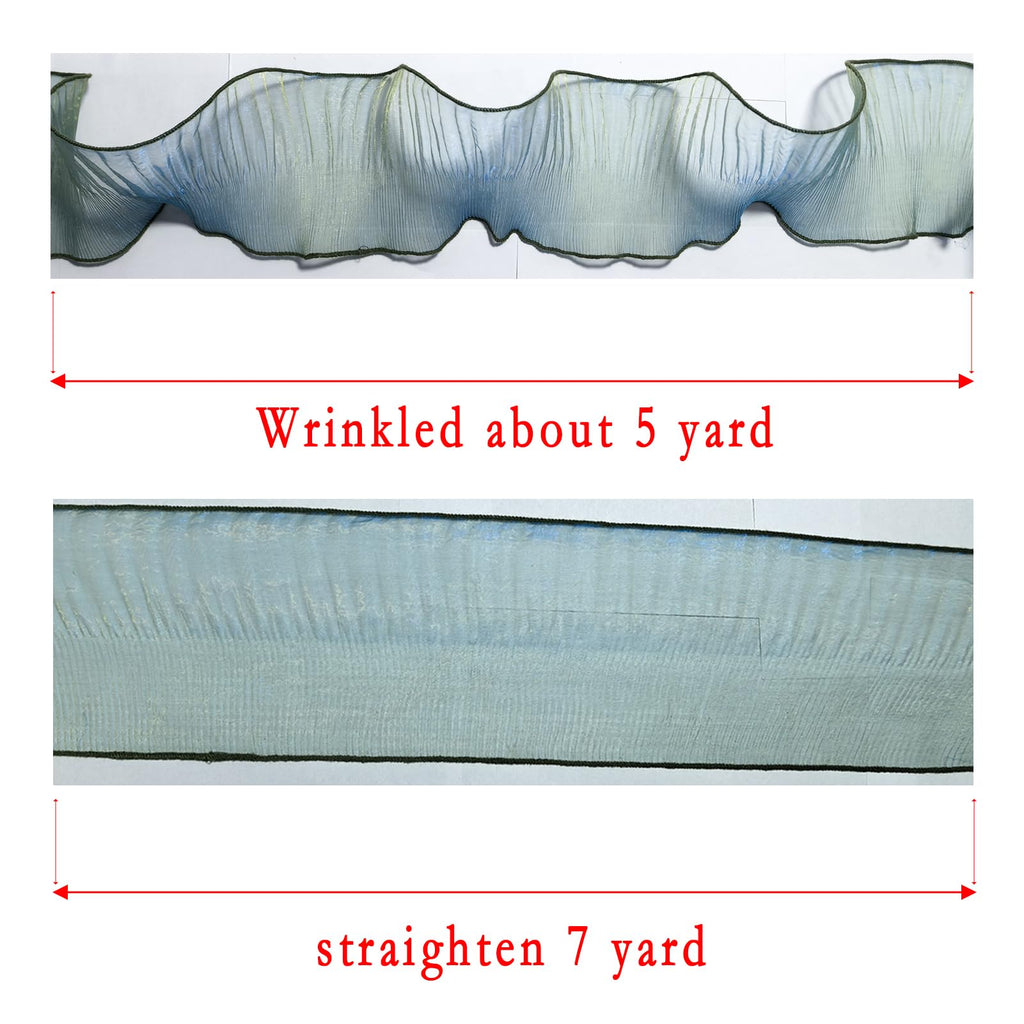 7Yards Ruffled Lace Fabric for Fashion Designers, Ideal for DIY Clothing and Sewing Decoration, Includes Silk Fabric