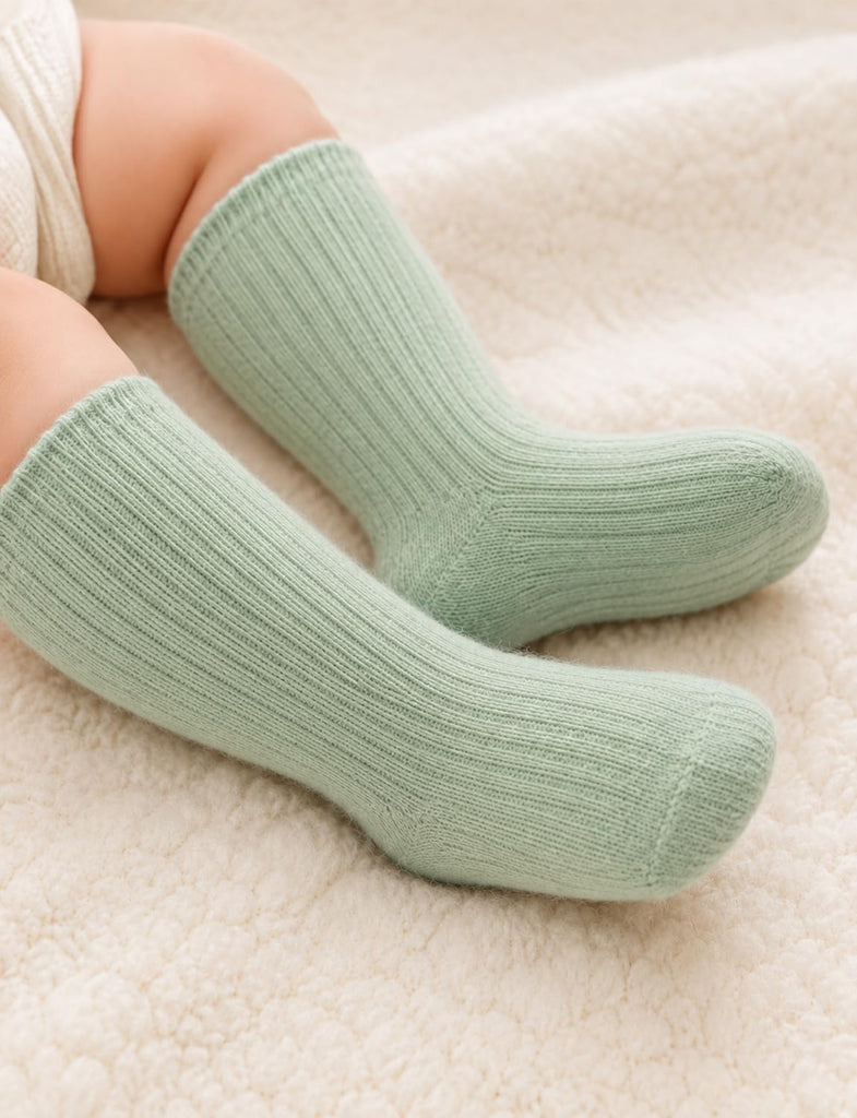Baby Socks Alpaca Wool (Meadow Mist + Glacier Sage, )