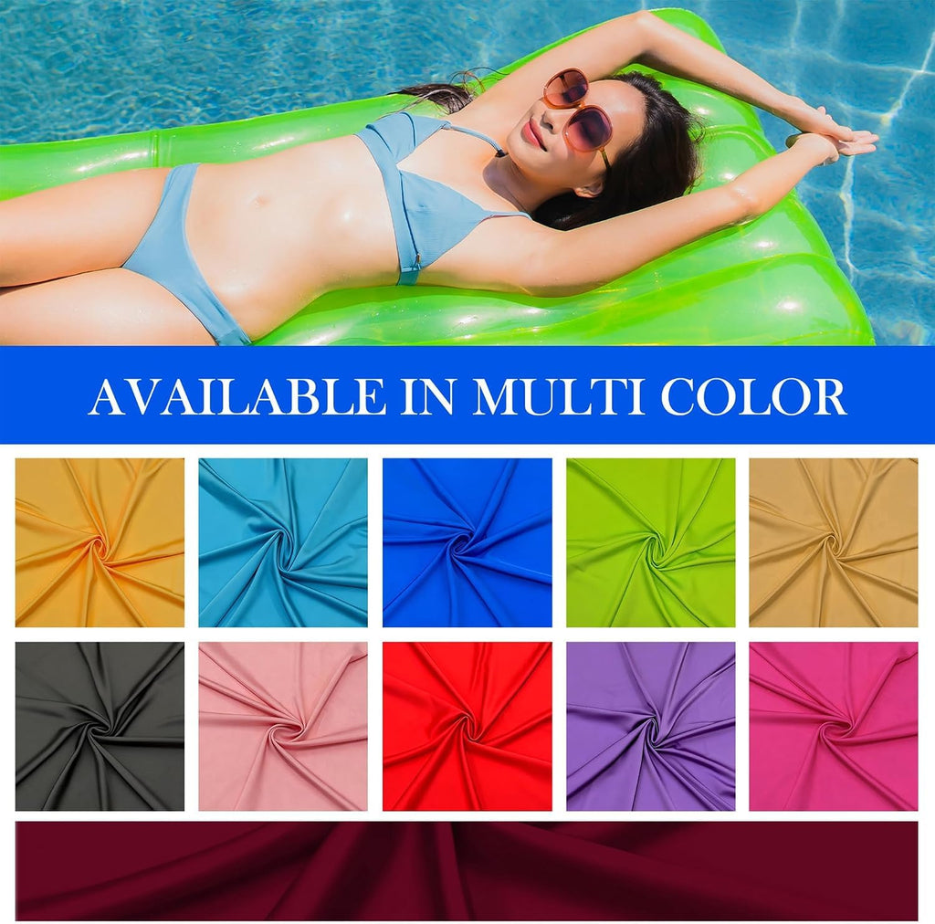 Nylon Spandex Fabric - 80% Nylon 20% Spandex, 58" Wide 4-Way Stretch | Soft Quick-Dry Material for Swimwear