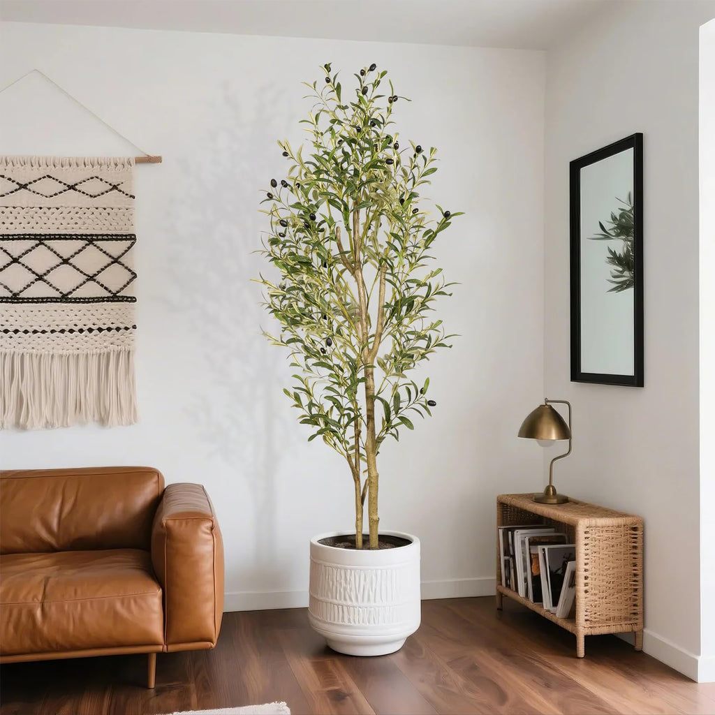 Artificial Olive Tree 5ft Tall Olive Trees Artificial Indoor Faux Olive Tree Indoor with Olive Branches and Black