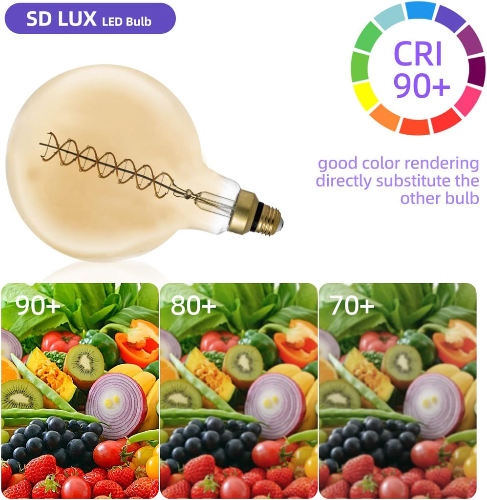 G200 Oversized LED Edison Light Bulb Dimmable 8W 450lm E26 2200K 1PC