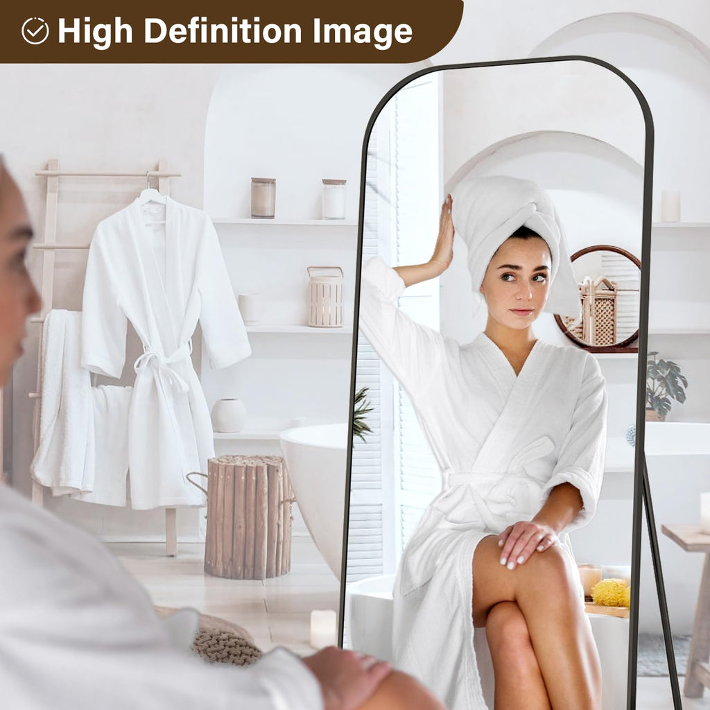 56x21 Inch Full Length Mirror - Large Floor Standing & Wall Mountable Full Body Mirror with Sturdy Aluminum Frame