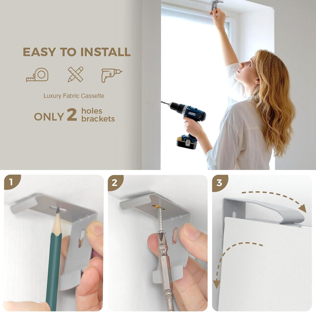 Motorized Blinds with Remote, Blackout Smart Roller Shades | Rechargeable Automatic Blinds, Remote/APP/Voice/Timer