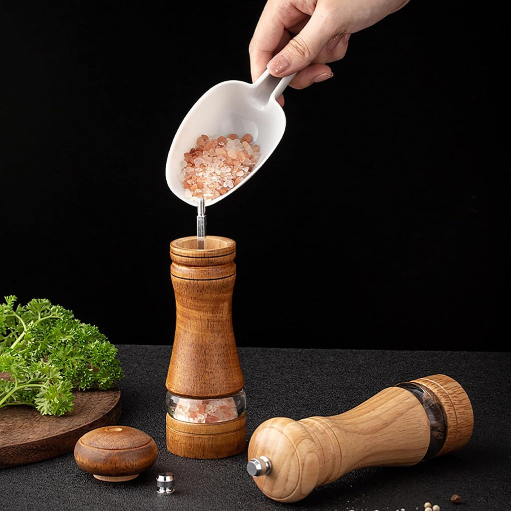 Wooden Salt and Pepper Shakers, Wood Salt and Pepper Grinder Set - Set of 2