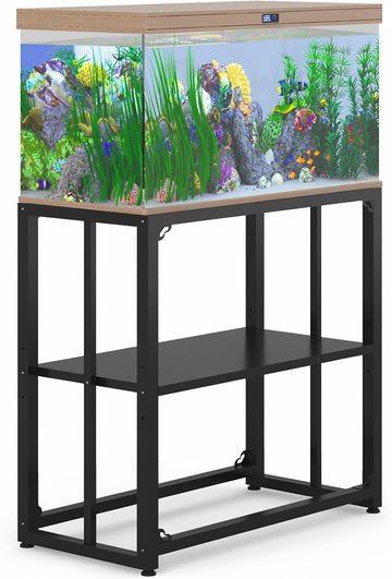 Fish Tank Stand 20-29 Gallon, Metal Aquarium Stand, 31.5" L x 16.7" W*29.1"H", Double-Layer Storage Design, Suitable