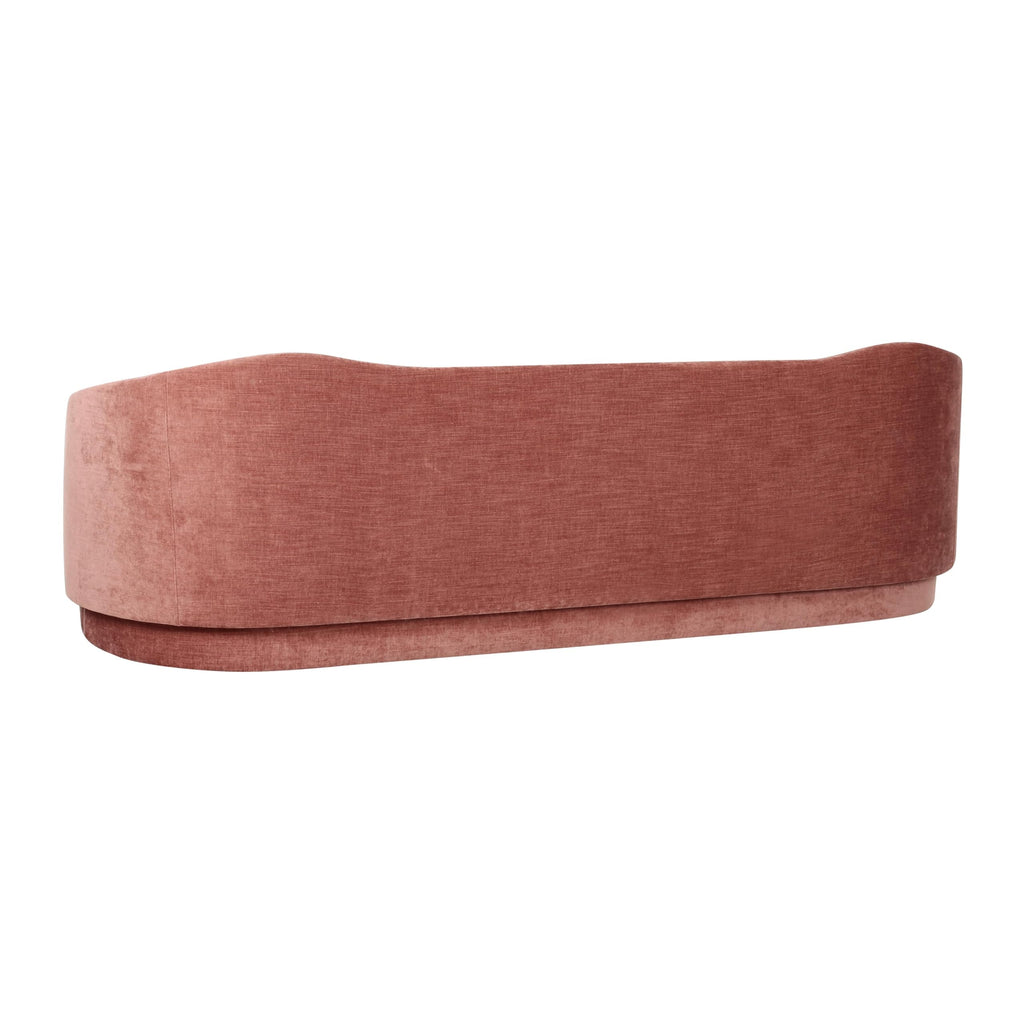Circe Cream Textured Velvet Sofa (Mauve)