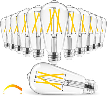 Vintage LED Edison Bulb Dimmable, 6W Equivalent 60W, 3000k Soft White, E26 Base Led Light Bulbs, 700LM, UL Listed