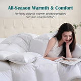 Goose Feather Down Fiber Comforter Full, 100% Cotton Ultra Soft Fluffy Duvet Insert Full