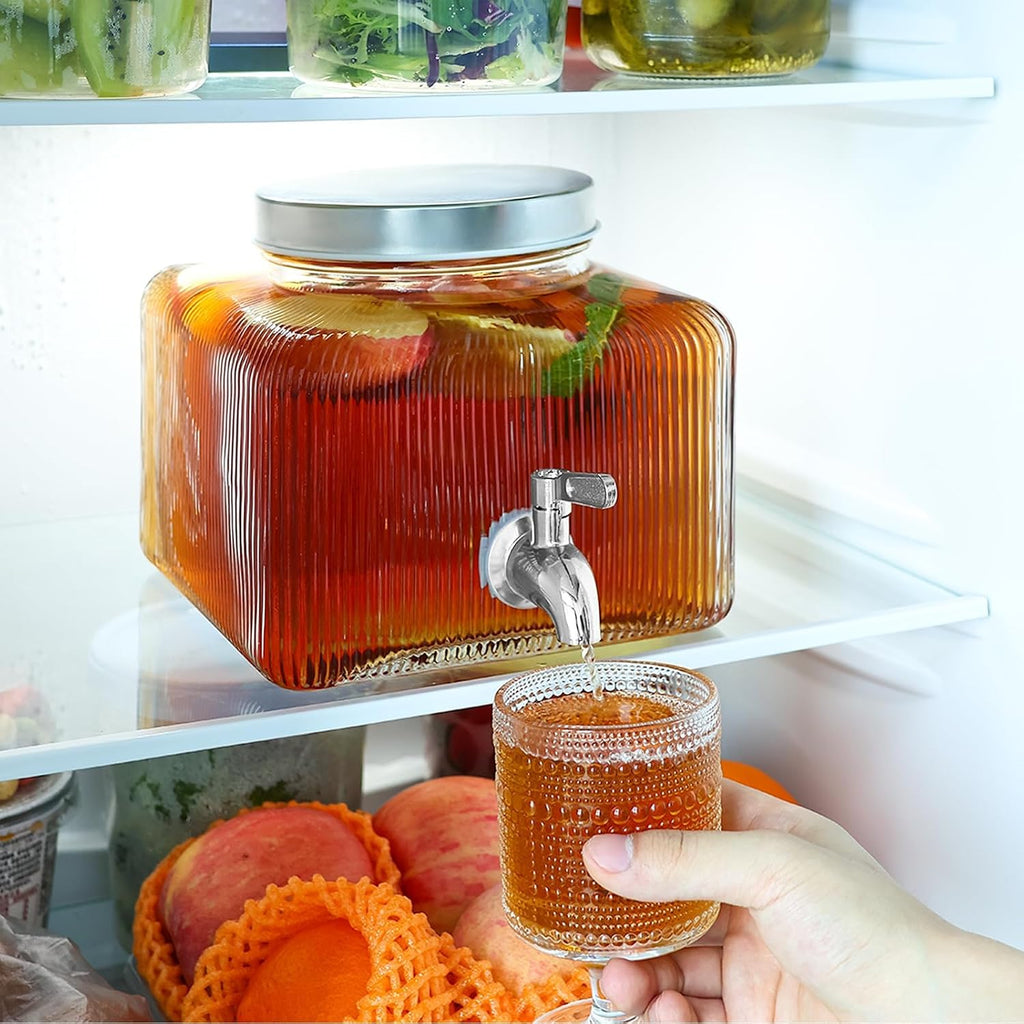 Gallon Drink Dispensers for Parties,Beverage Dispenser for Fridge with Leakproof Stainless Steel Spigot - Set of 128