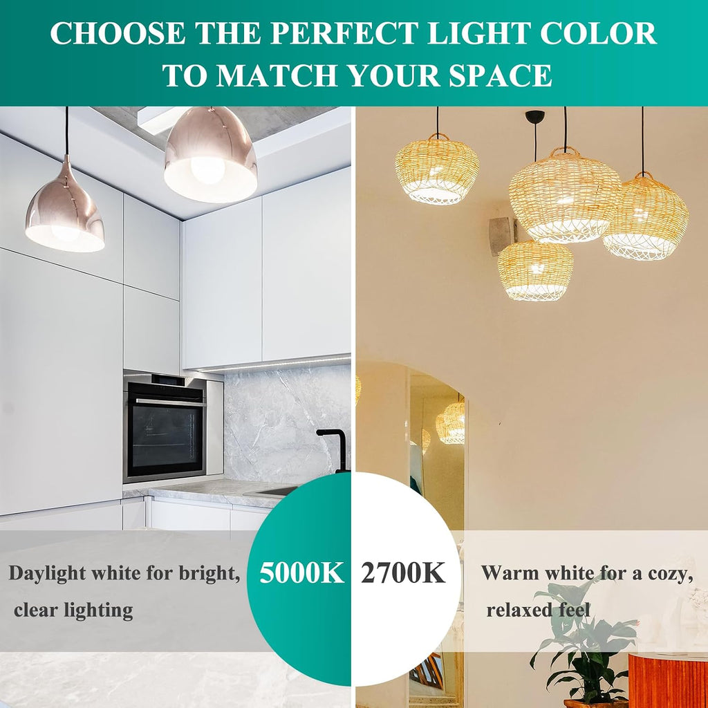 A19 LED Bulb 100W Equivalent, 1500 LM, Daylight White 5000K, 6-Pack
