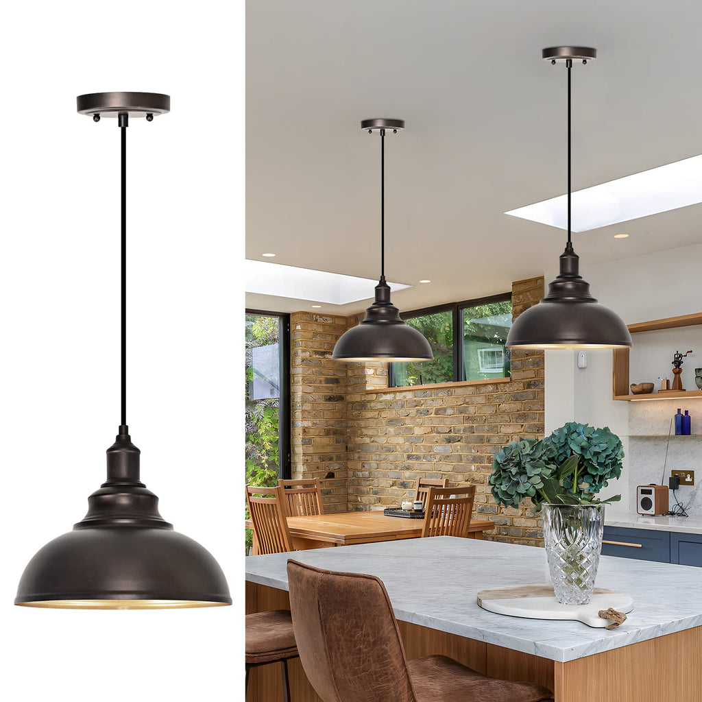 1 Pack Farmhouse Dome Pendant Lights Island Bronze