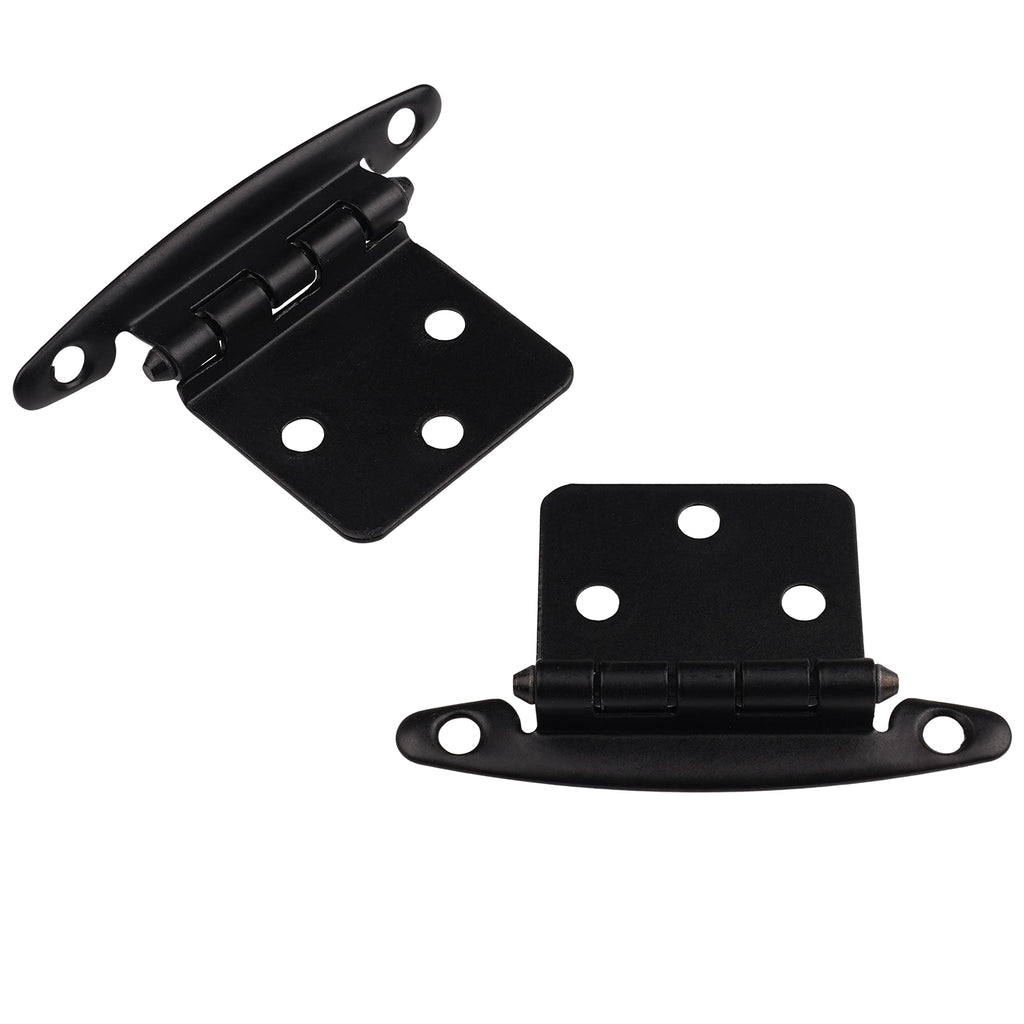 Free Swinging (Non Self-Closing) Overlay Cabinet Hinges Black - 50 Pack (25 Pairs) Cabinet Doors - Matte Black
