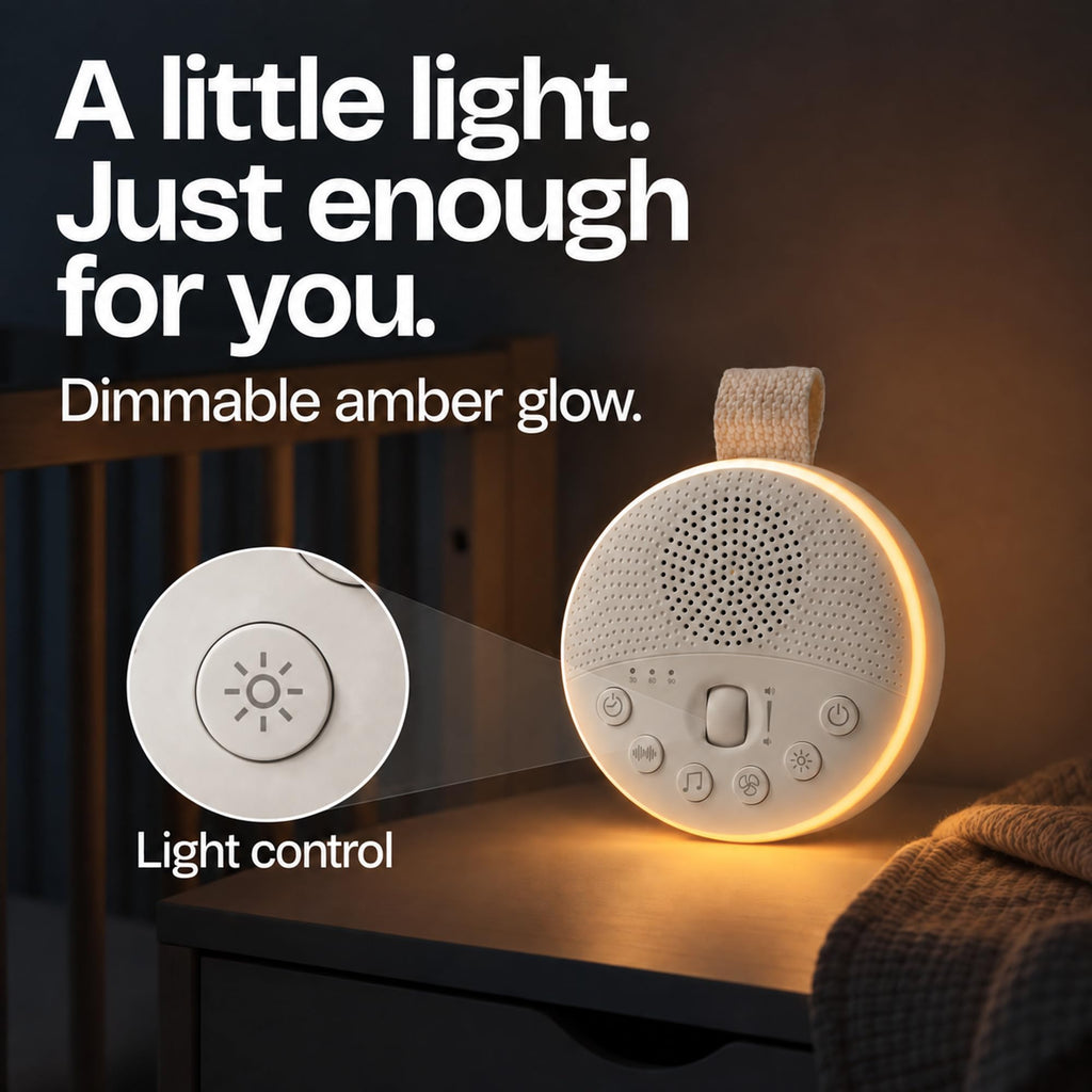 White Noise Machine for Baby & Adults with 21 Relaxing Sounds & Adjustable Night Light, Rechargeable & Portable Sleep