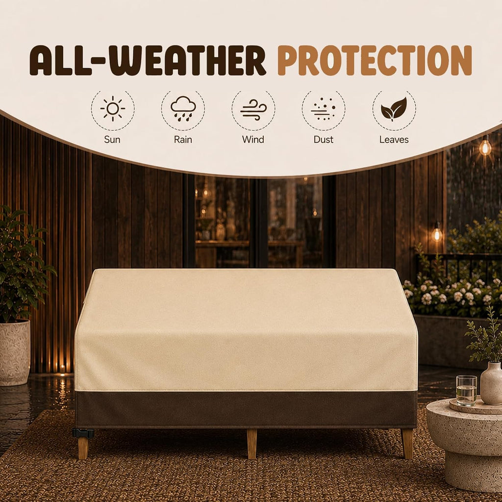Waterproof Outdoor Sofa Cover for 3-Seater Patio Couch, Heavy Duty Lawn Furniture Cover with Air Vent and Handles