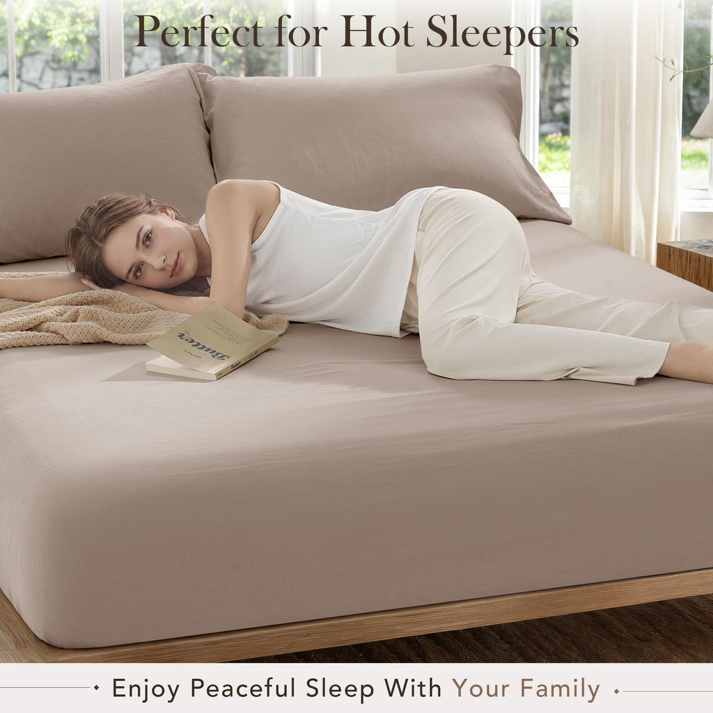 100% French Organic Linen Fitted Sheet Only Up to 16"