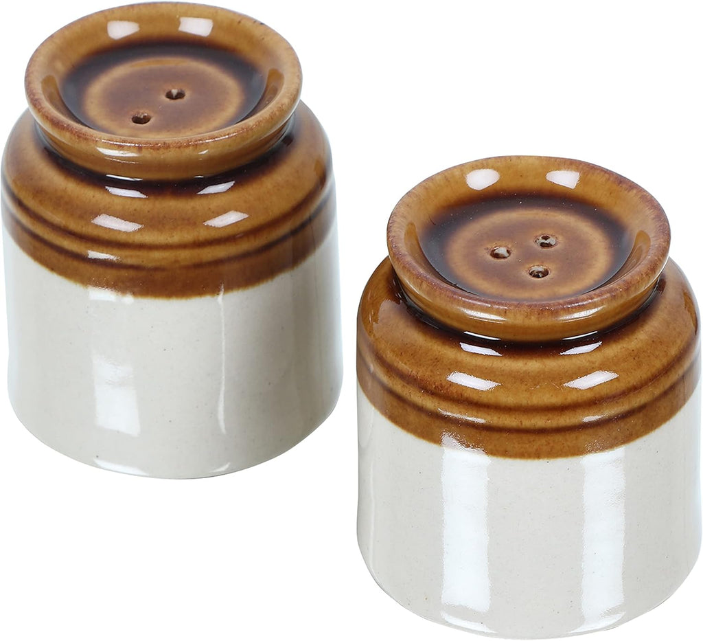 Salt & Pepper Shakers - Vintage Ceramic Salt & Pepper Shaker Set - Retro Farmhouse Home Decorative Jar Dispenser(Set - Set of 2