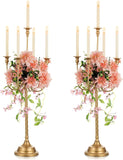 Candle Holders for Table Centerpiece: 2 Pcs 37 inch Tall 5 Arm Gold Candelabra Floor Standing Candlestick Holder for