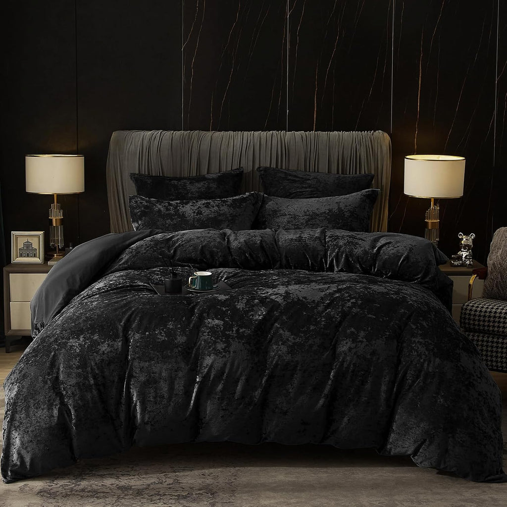 Duvet Cover Set Queen, 3pcs Ultra Soft Breathable Comforter Cover Set, Luxury Cozy Flannel Duvet Cover