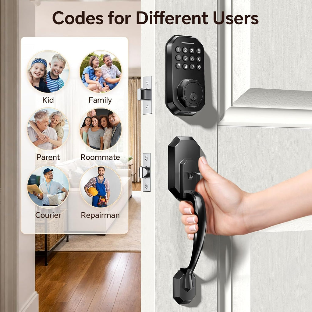 Front Door Lock Set, Keyless Entry Door Lock, Matte Black