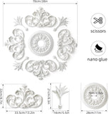 28 Inch Large Ceiling Medallion for Chandelier, French Victorian PU Ceiling Medallion Combination Decorative