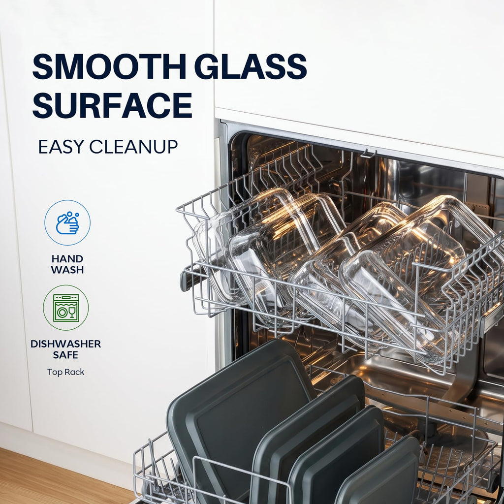 8-Piece Glass Baking Dish Set with Lids, Glass Casserole Dish