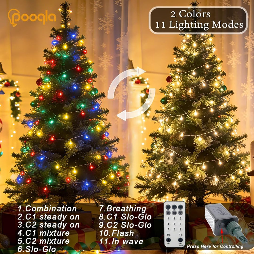 1000 LED Color Changing String Lights, 328 ft Warm White to Multicolor Christmas Lights Plug in with Remote