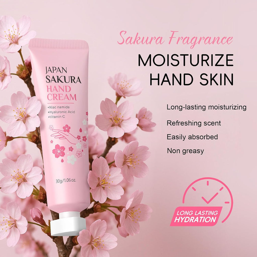 Cherry Blossom Bath and Body Gift Set for Women, Bath Gift Sets, Home Bath Spa Gifts Set for Self Care - Set of 9