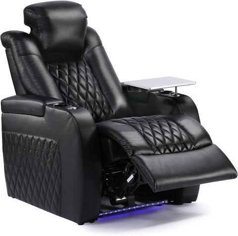 Home Theater Seating Top Grain Leather Zero Gravity Recliner Chair Power Headrest Recline Movie Seat Gaming 7 Colors
